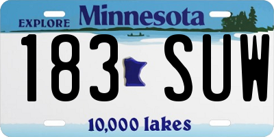 MN license plate 183SUW