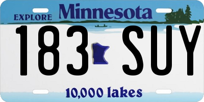 MN license plate 183SUY