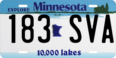MN license plate 183SVA