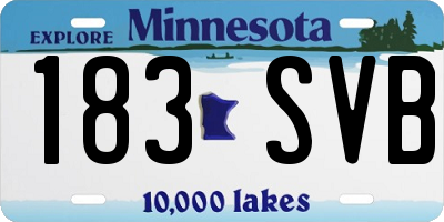 MN license plate 183SVB