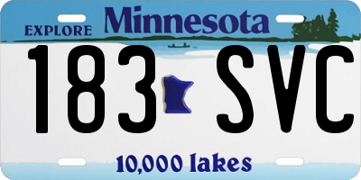 MN license plate 183SVC