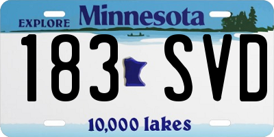 MN license plate 183SVD