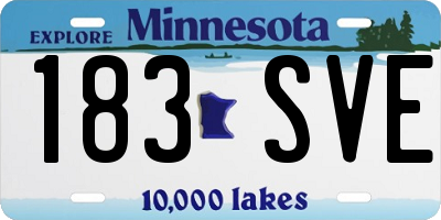 MN license plate 183SVE