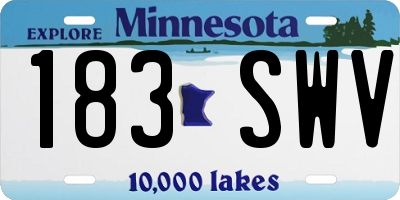 MN license plate 183SWV