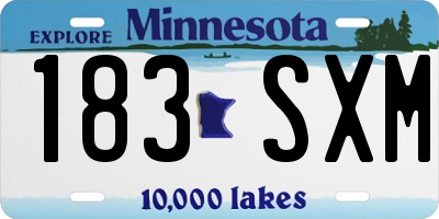 MN license plate 183SXM
