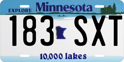 MN license plate 183SXT