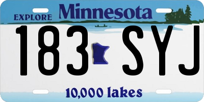 MN license plate 183SYJ