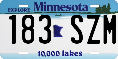 MN license plate 183SZM
