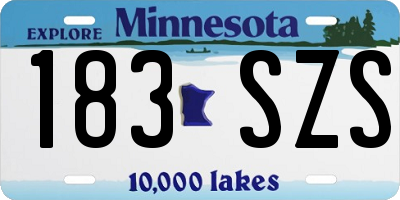 MN license plate 183SZS