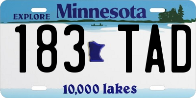 MN license plate 183TAD