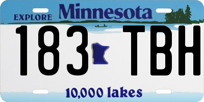 MN license plate 183TBH
