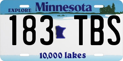 MN license plate 183TBS