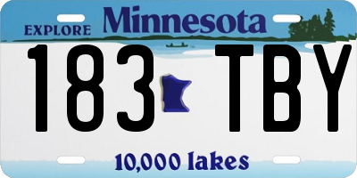 MN license plate 183TBY
