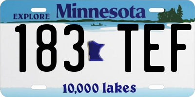 MN license plate 183TEF