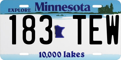 MN license plate 183TEW