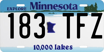 MN license plate 183TFZ