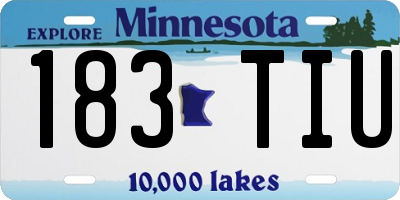 MN license plate 183TIU