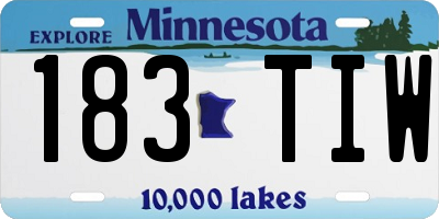 MN license plate 183TIW