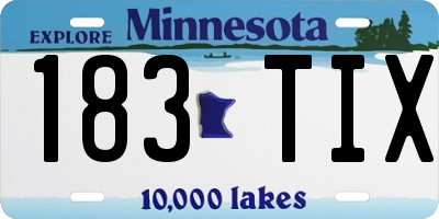 MN license plate 183TIX