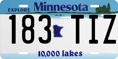 MN license plate 183TIZ