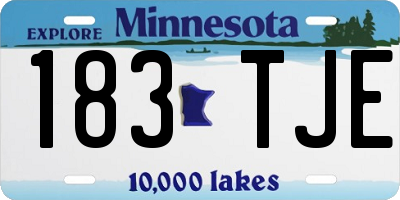MN license plate 183TJE