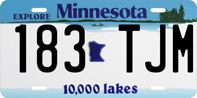 MN license plate 183TJM