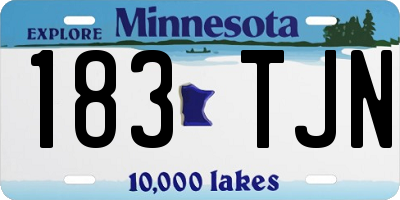 MN license plate 183TJN