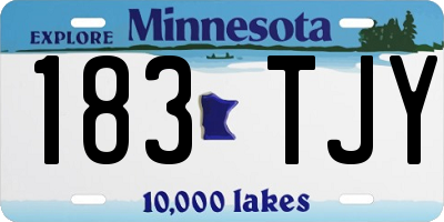 MN license plate 183TJY