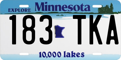 MN license plate 183TKA