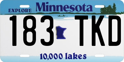 MN license plate 183TKD