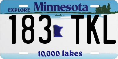 MN license plate 183TKL