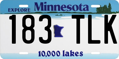 MN license plate 183TLK