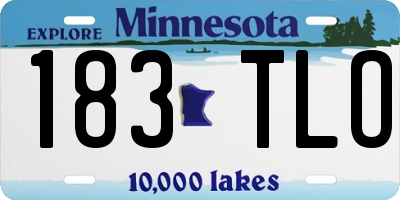 MN license plate 183TLO