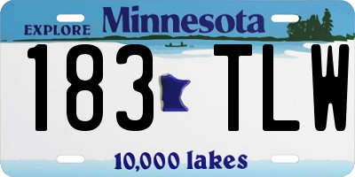 MN license plate 183TLW