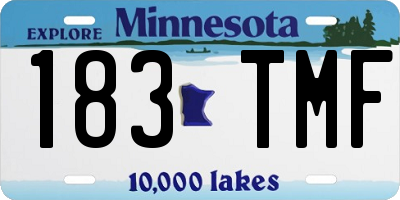 MN license plate 183TMF
