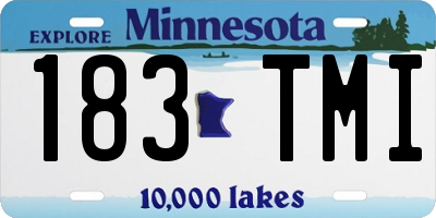 MN license plate 183TMI