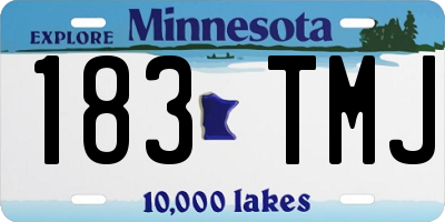 MN license plate 183TMJ