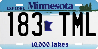 MN license plate 183TML