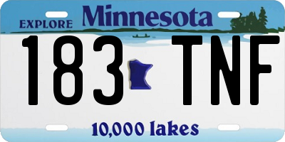 MN license plate 183TNF