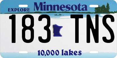 MN license plate 183TNS