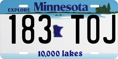 MN license plate 183TOJ