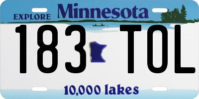 MN license plate 183TOL