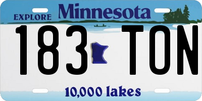 MN license plate 183TON