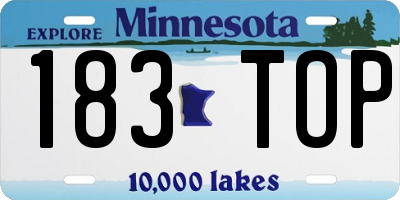 MN license plate 183TOP