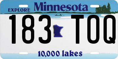 MN license plate 183TOQ