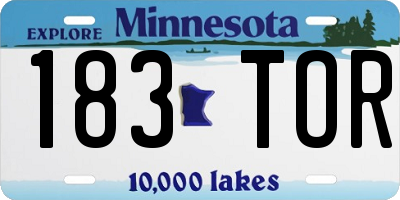 MN license plate 183TOR