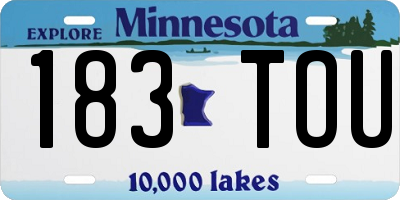 MN license plate 183TOU