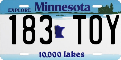 MN license plate 183TOY