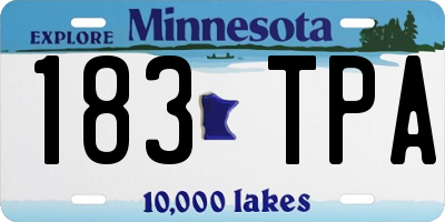 MN license plate 183TPA