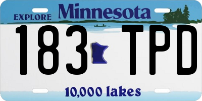 MN license plate 183TPD